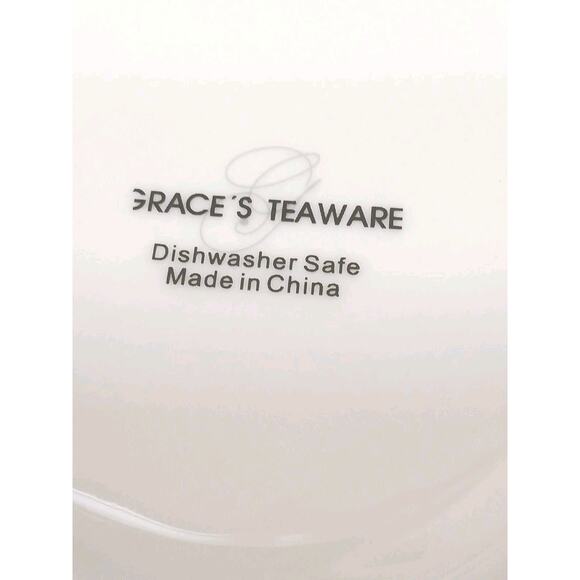 Grace's Teaware Blue Debra Saucer 6" Plate Gold Handpainted Geometric Regency - Picture 12 of 12